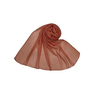 Ribbed Cotton Hijab - Orange